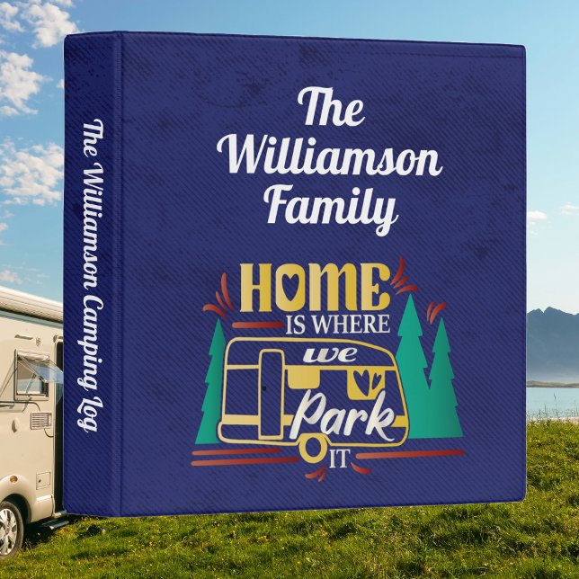 Camper Trailer Camping Funny Travel Log Journal 3 Ring Binder (Trailer RV Caravan Organizer, Journal, Travel Log, Instructions and more. )