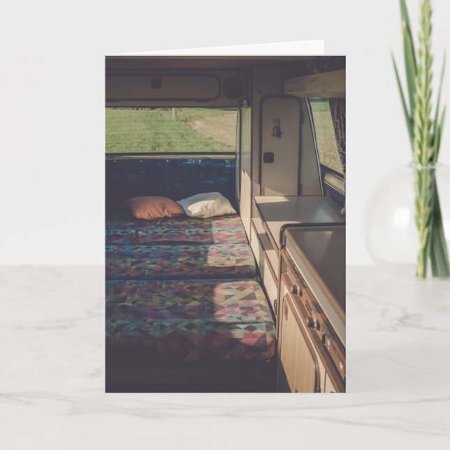 CAMPER TRAILER OFF THE GRID BIRTHDAY CARD (Front)