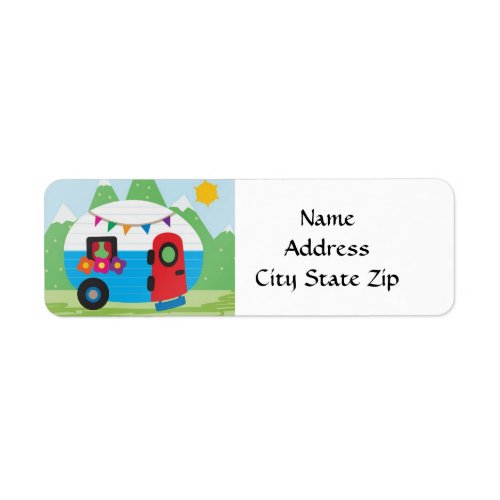 CAMPER TRAILER OR RV RETURN ADDRESS LABEL