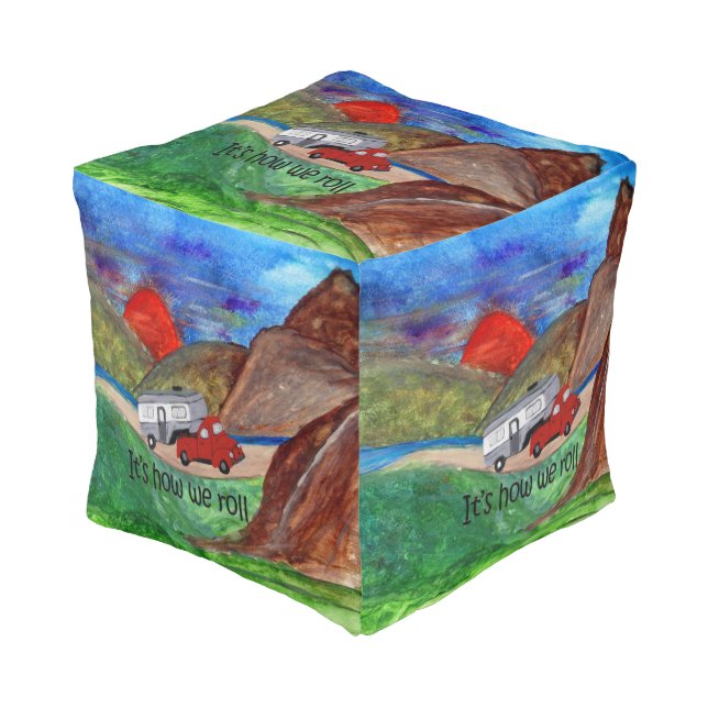 Camper trailer ottoman (Angled Front)