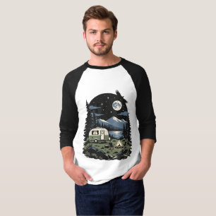 Camper Under the Stars Minimal Silhouette Gift T-Shirt