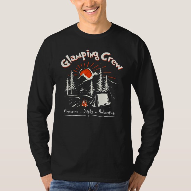 Camper Vacation Glamping Crew Memories Fire Friend T-Shirt (Front)