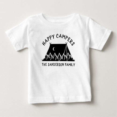Camper Vacation Name Tent Family Camping Trip Baby T_Shirt