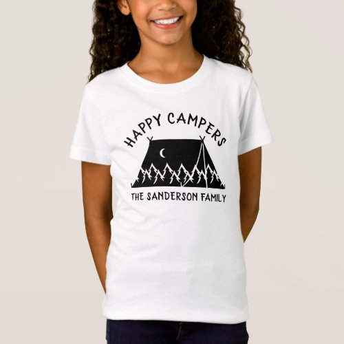 Camper Vacation Name Tent Family Camping Trip T_Shirt