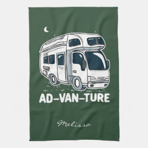 Camper Van Camping Adventure Kitchen Towel