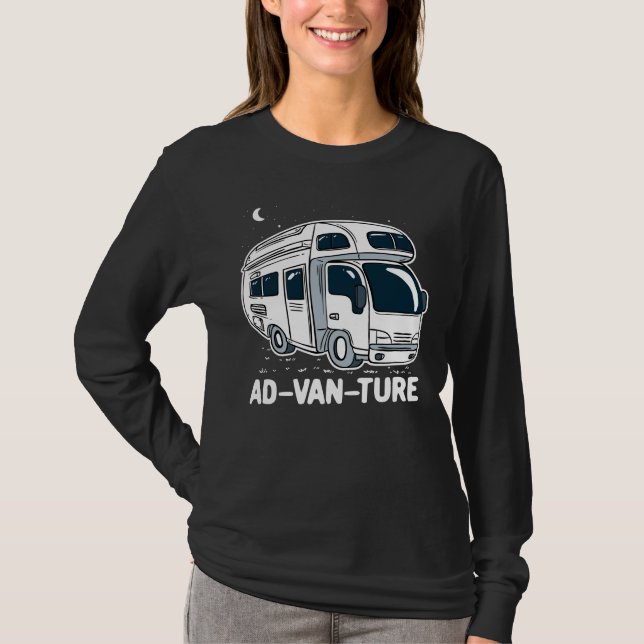 Camper Van Camping Adventure T-Shirt (Front)