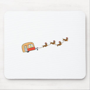 Camper Van Christmas Dachshund Sleigh Doxie Dog X- Mouse Pad
