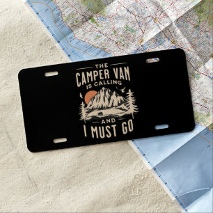 Camper Van Is Calling License Plate