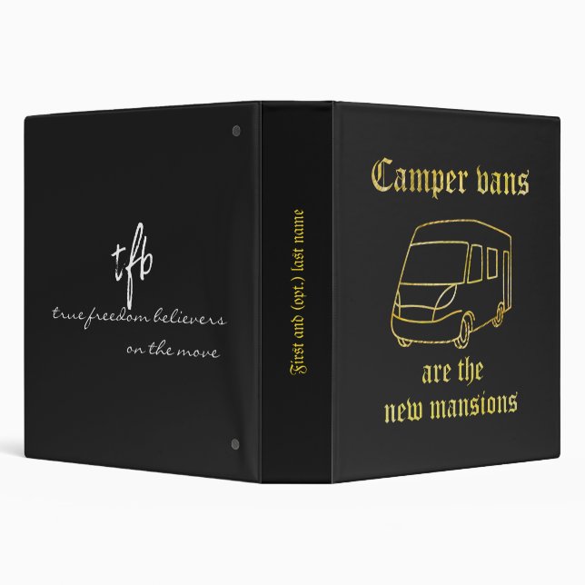 Camper Vans New Mansions Gold 1.5" Pers. 3 Ring Binder (Background)