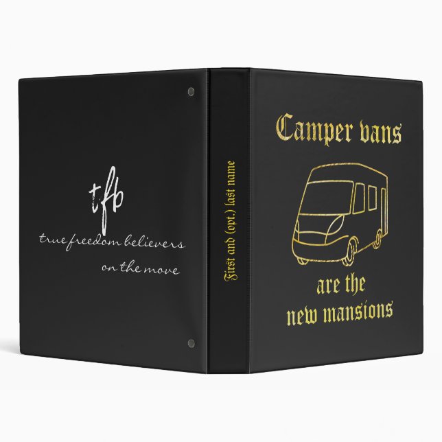 Camper Vans New Mansions Gold 1" Pers. 3 Ring Binder (Background)