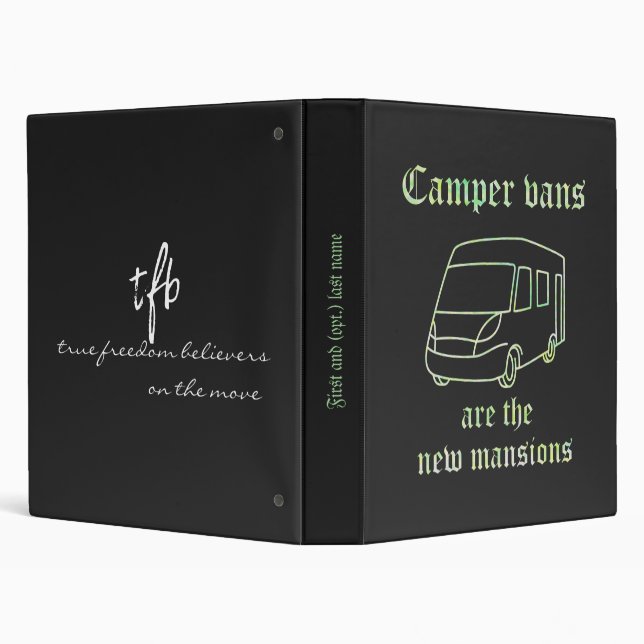 Camper Vans New Mansions YG Irid. 1" Pers. 3 Ring Binder (Background)
