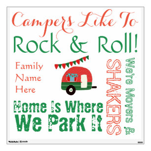 Camper Wall Art Stickers Personalized Family Name