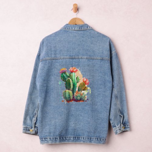  Camper watercolor cartoon style Denim Jacket