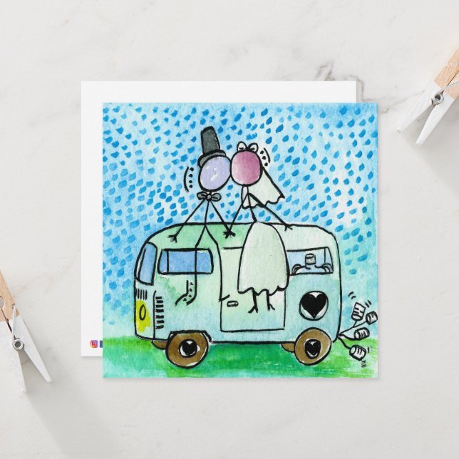 Camper Weddings Card (Front/Back In Situ)