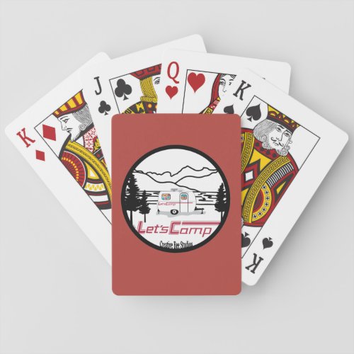 Camper with Mountains Playing Cards