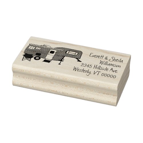 Campers 5th Wheel RV Image Return Address Rubber Stamp