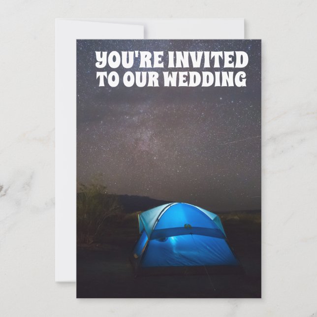 CAMPERS CAMPING COUPLE WEDDING CUSTOM INVITATIONS  (Front)