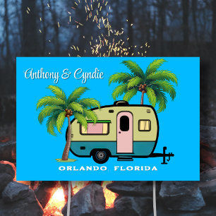 Campers Hometown Name Little Trailer Campsite Sign