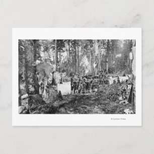 Campers Posing Postcard