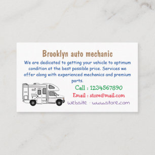 Campervan cartoon illustration business card