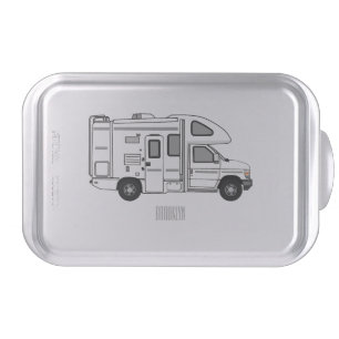Campervan cartoon illustration cake pan