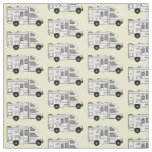 Campervan cartoon illustration fabric