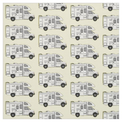 Campervan cartoon illustration fabric