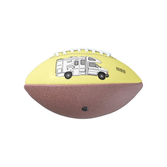 Campervan cartoon illustration football (Rotated 270)