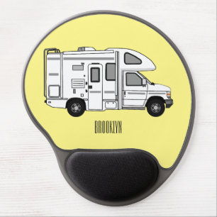 Campervan cartoon illustration gel mouse pad