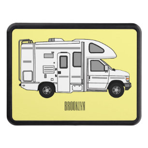 Campervan cartoon illustration hitch cover
