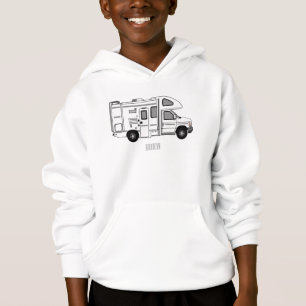 Campervan cartoon illustration hoodie
