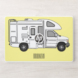 Campervan cartoon illustration HP laptop skin