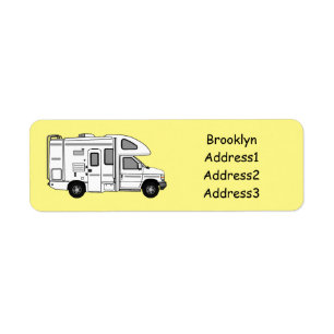 Campervan cartoon illustration label