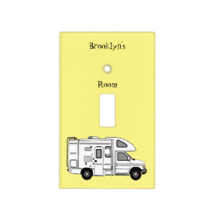 Campervan cartoon illustration light switch cover