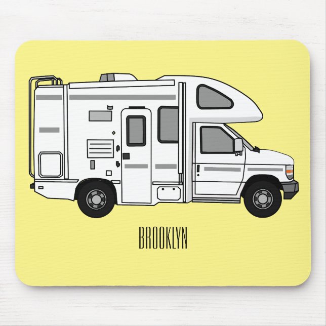 Campervan cartoon illustration mouse pad (Front)
