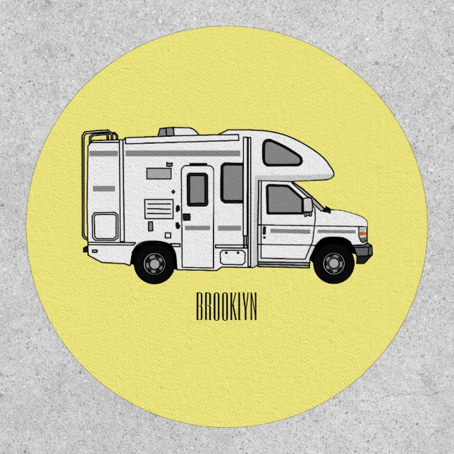 Campervan cartoon illustration patch (Front)