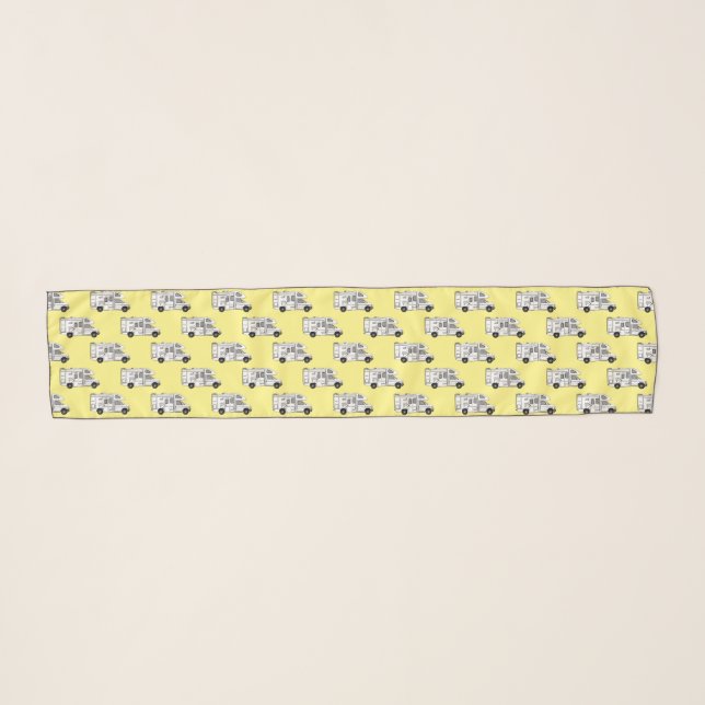Campervan cartoon illustration scarf (Front (Horizontal))