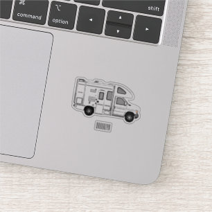 Campervan cartoon illustration sticker
