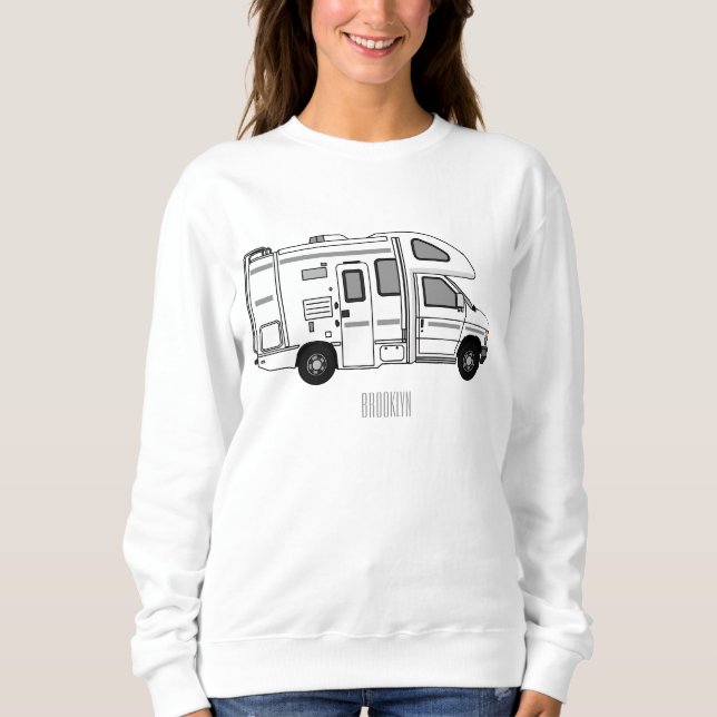 Campervan cartoon illustration sweatshirt (Front)