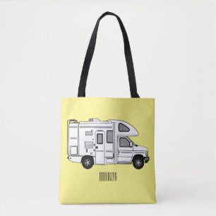 Campervan cartoon illustration tote bag