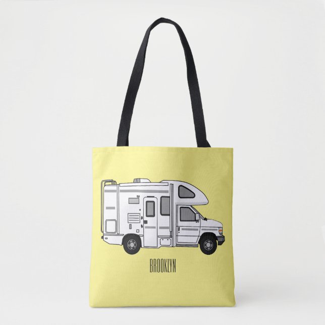 Campervan cartoon illustration tote bag (Front)