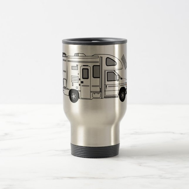 Campervan cartoon illustration travel mug (Center)