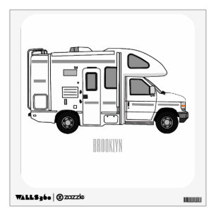 Campervan cartoon illustration wall decal