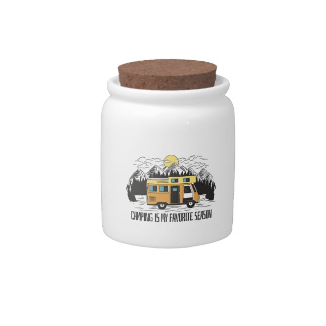 Campervan Mountain Retreat Candy Jar (Front)