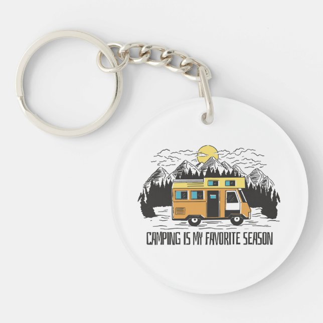 Campervan Mountain Retreat Keychain (Front)