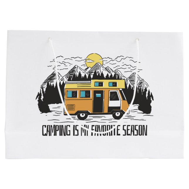 Campervan Mountain Retreat Large Gift Bag (Back)