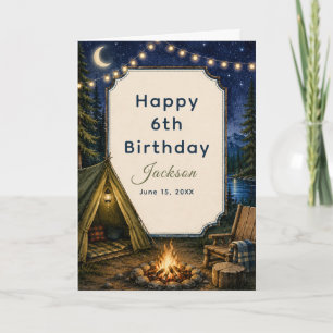 Campfire Adventure Woodland Birthday Card