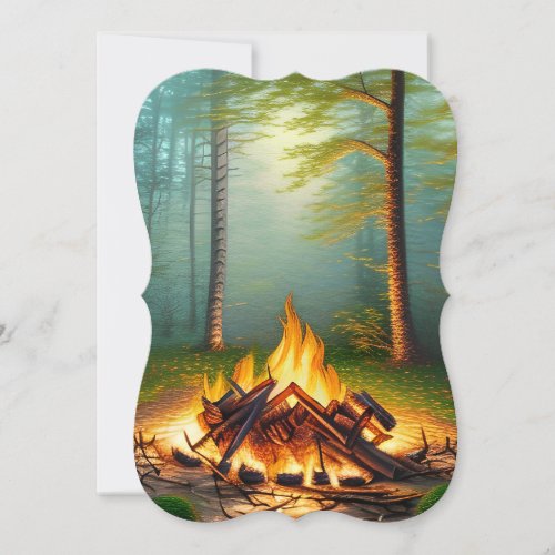  Campfire and Forest Note Card