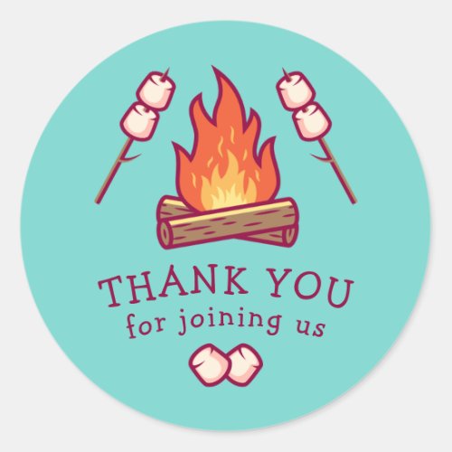 Campfire and Marshmallow Classic Round Sticker