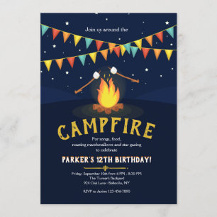 Campfire and Marshmallows Invitation